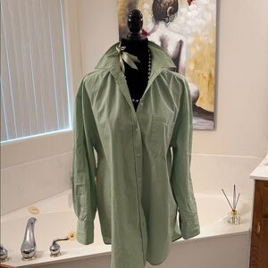 Zara Light Green Striped Shirt